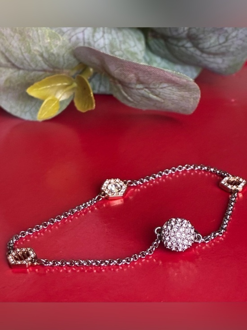 Swarovski Two-Tone Crystal Pavé Ball Bracelet in Silver and Rose Gold
